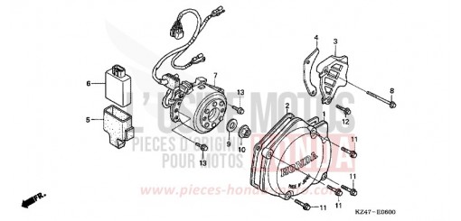 LEFT CRANKCASE COVER/ GENERATOR CR125R3 de 2003